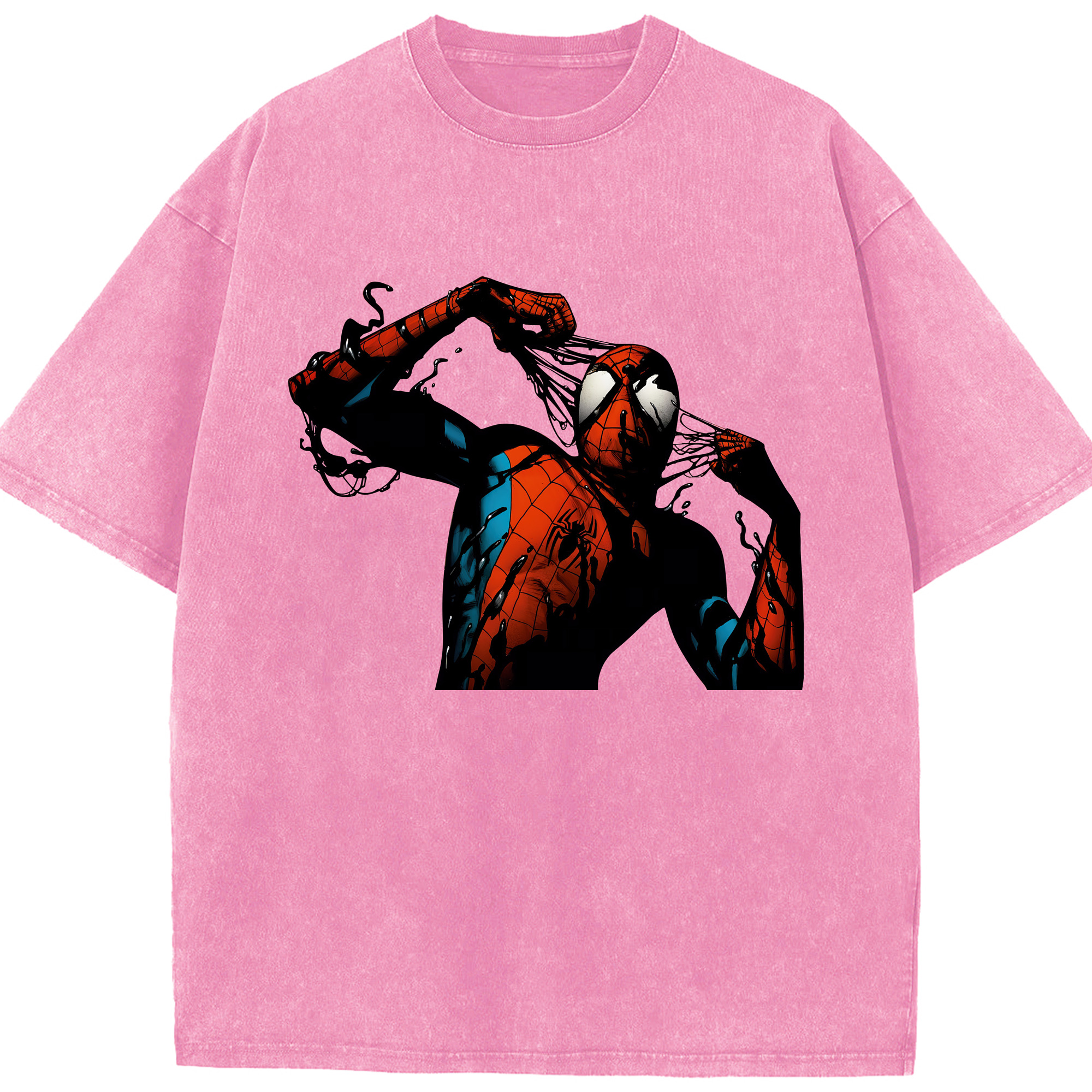 （画像用） Spider Man スパイダーマン 綿100% ヴィンテージ風 半袖Tシャツ（フロントプリント）